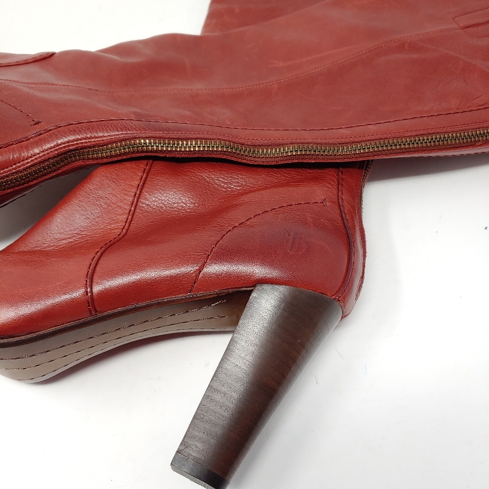Frye Red Heeled Boots - Picture 5 of 7